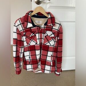 Plush Red Flannel Jacket